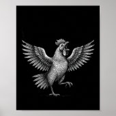 Chicken Meme Caw Funny Sayings Rooster Humor Quote ポスター (正面)