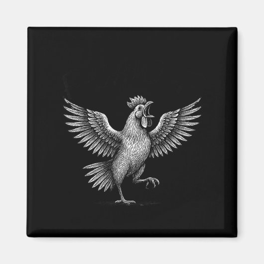 Chicken Meme Caw Funny Sayings Rooster Humor Quote マグネット (正面)