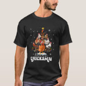 Chicken Merry Chickmas Santa Claus Tシャツ (正面)