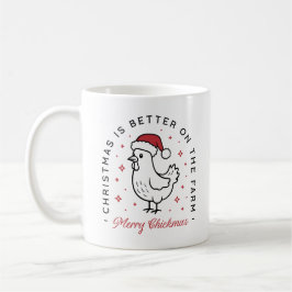 Chicken Merry Christmas country funny farm animal コーヒーマグカップ