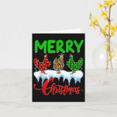 Chicken Merry Christmas Pajamas Leopard Buffalo Pl カード (黄色い花)