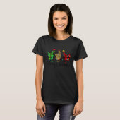 Chicken Merry Christmas Red Green Plaid Leopard Pa Tシャツ (正面フル)