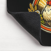 Chicken Mom Vintage Crest Illustration _1  マウスパッド (コーナー)