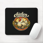 Chicken Mom Vintage Crest Illustration _1  マウスパッド (マウス)
