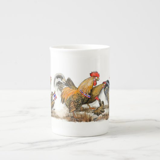 Chicken mug #7 ボーンチャイナマグカップ (正面)