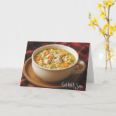 Chicken Noodle Soup Get Well Soon カード (黄色い花)