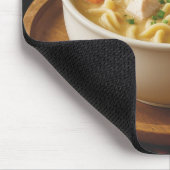 Chicken Noodle Soup On a Plaid Blanket マウスパッド (コーナー)