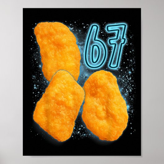 Chicken Nugget Lover 67 Meme Six Seven Fried Chick ポスター (正面)