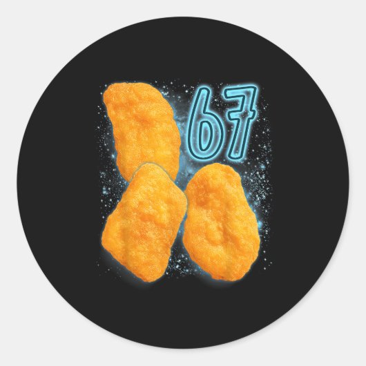 Chicken Nugget Lover 67 Meme Six Seven Fried Chick ラウンドシール (正面)