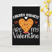 Chicken Nuggets Are My Valentine Funny Chicken Nug カード (黄色い花)
