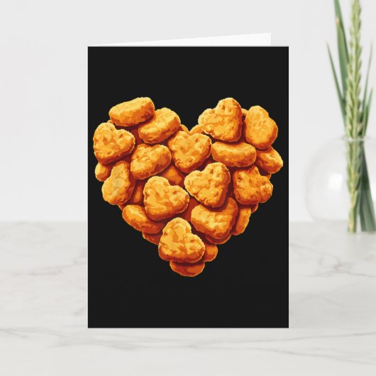 Chicken Nuggets Are My Valentine Heart Funny Valen カード (正面)