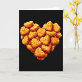 Chicken Nuggets Are My Valentine Heart Funny Valen カード (黄色い花)