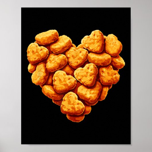 Chicken Nuggets Are My Valentine Heart Funny Valen ポスター (正面)