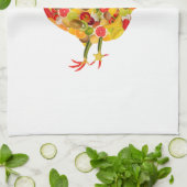 Chicken of fruits, vegetables. Add your own text ! キッチンタオル (折り畳み)