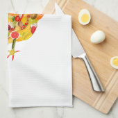 Chicken of fruits, vegetables. Add your own text ! キッチンタオル (四つ折り)