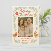 Chicken Photo Customizable Christmas Card シーズンカード (スタンド正面)