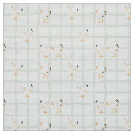 Chicken picnic checkered pattern  ファブリック