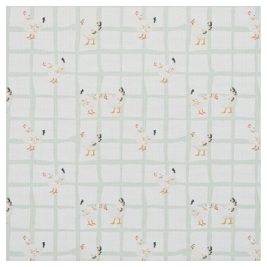 Chicken picnic checkered pattern  ファブリック (見本)