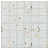 Chicken picnic checkered pattern  ファブリック (クローズアップ)