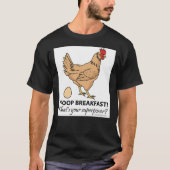 Chicken Poops Breakfast Funny Design  Essential T- Tシャツ (正面)