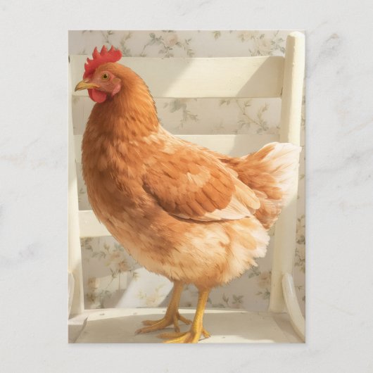 Chicken Postcard | Cute Farmhouse Greeting ポストカード (正面)