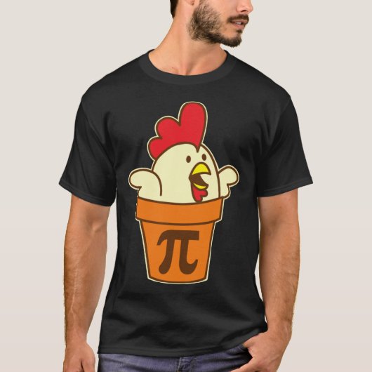 Chicken Pot Pi Geek Pie Mathematics Pun Tシャツ (正面)