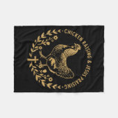 Chicken Raising &amp; Jesus Praising Shirt Men Wom フリースブランケット (正面(横))