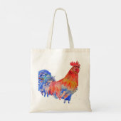 Chicken Rooster Bird Kids Boys Name Blue Red トートバッグ (裏面)