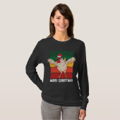 Chicken Santa Hat Merry Christmas Pajama Funny Ani Tシャツ (正面フル)