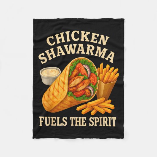Chicken Shawarma Fuels The Srit Funny Foodie  フリースブランケット (正面)
