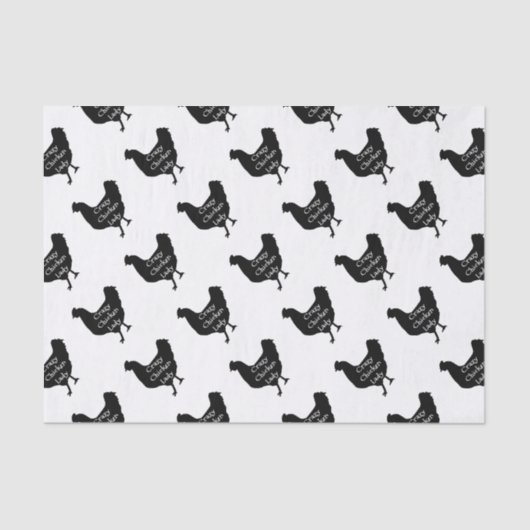 Chicken Silhouetteかわいく熱狂するな鶏の女性 薄葉紙 (正面)