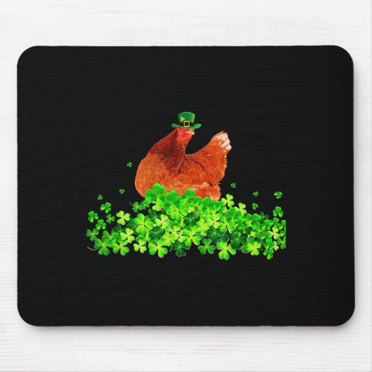 Chicken St Patricks Day Chicken Lover Irish Shamro マウスパッド (正面)
