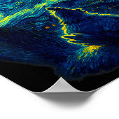 Chicken Starry Funny Night Van Gogh Farm Lover Gir ポスター (角)