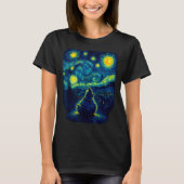 Chicken Starry Funny Night Van Gogh Farm Lover Gir Tシャツ (正面)
