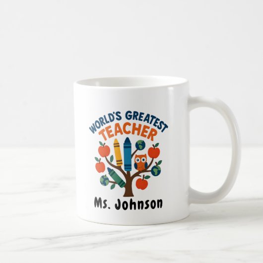 Chicken Teacher With Eyeglasses Grading Paper コーヒーマグカップ (右)