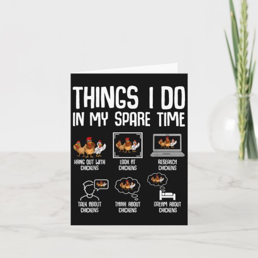Chicken Things I Do In My Spare Time Women Men Kid カード (正面)