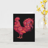 Chicken Valentines Day Heart For Farmers Cute Chic カード (黄色い花)