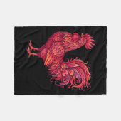 Chicken Valentines Day Heart For Farmers Cute Chic フリースブランケット (正面(横))