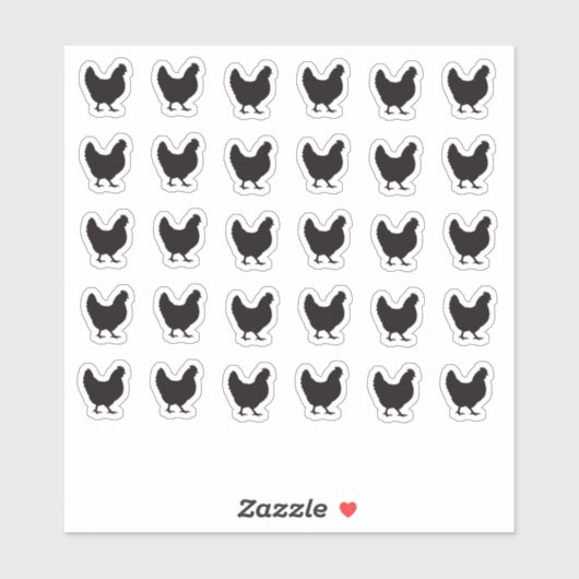 Chicken Wedding Place Card Food Meal Menu Choice シール (シート)