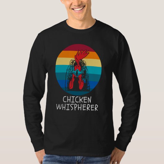 Chicken Whisperer with Retro Sunset Backyard Chick Tシャツ (正面)