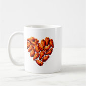 Chicken Wings Are My Valentine Heart Funny Valenti コーヒーマグカップ (左)
