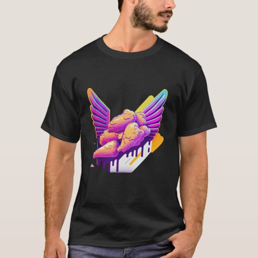 Chicken Wings Synthwave 80s Retrowave Aesthetic Tシャツ (正面)