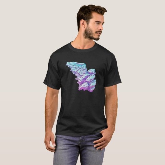 Chicken Wings with Dreamy Vaporwave Aesthetics Tシャツ (正面フル)
