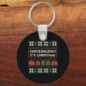 Chickenleighクリスマスおもしろいクリスマス7 キーホルダー (正面)
