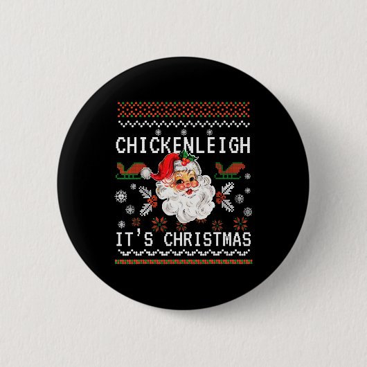 Chickenleighクリスマスおもしろいクリスマス9 缶バッジ (正面)