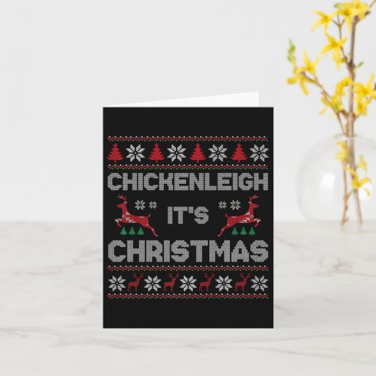 Chickenleighクリスマスのクリスマスおもしろいだ カード (黄色い花)