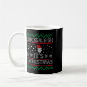 Chickenleighクリスマスのクリスマスおもしろいママ コーヒーマグカップ (左)