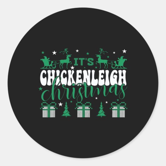 Chickenleighクリスマスティークリスマスマッチングファミ ラウンドシール (正面)