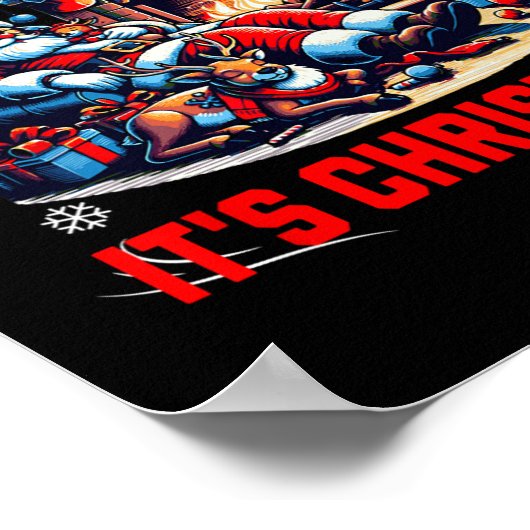 Chickenleigh It's Christmas おもしろいクリスマスTee ポスター (角)