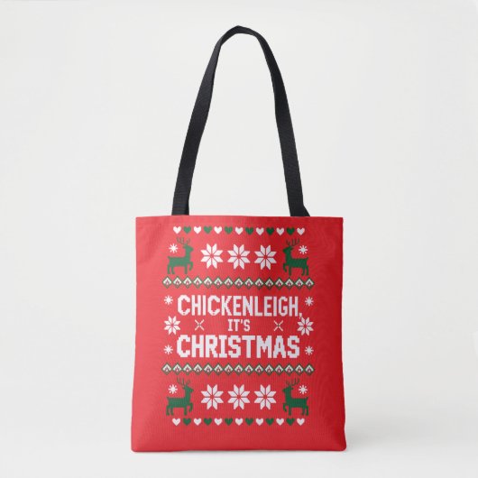 Chickenleigh Its Christmas Funny Xmas Chicken トートバッグ (正面)